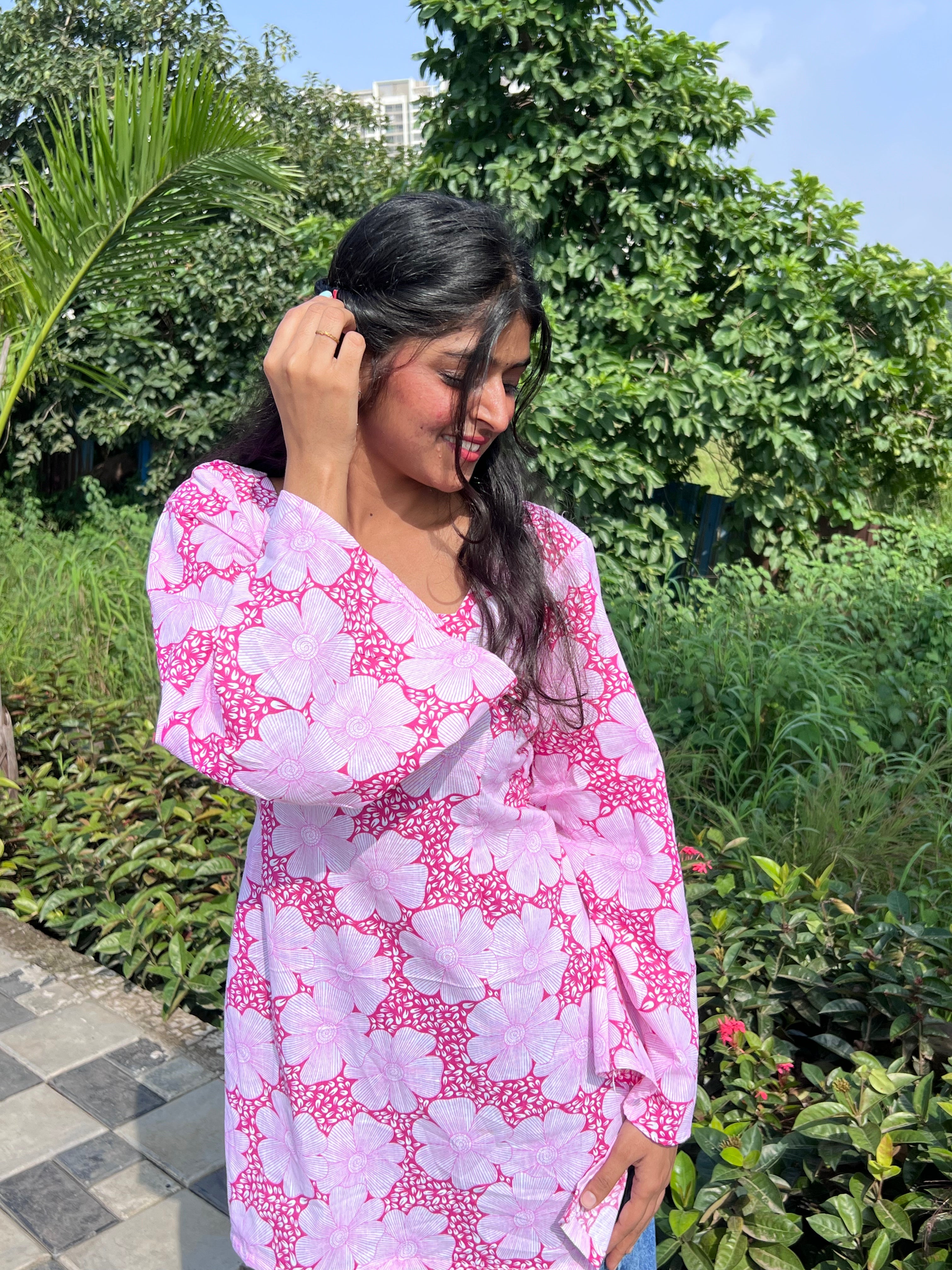 Shailputri – Pure Cotton Floral Elegance Kurti