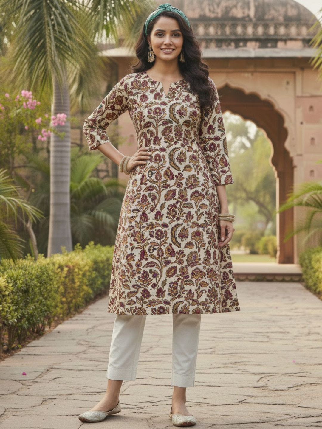 Kalamkari A-line kurti