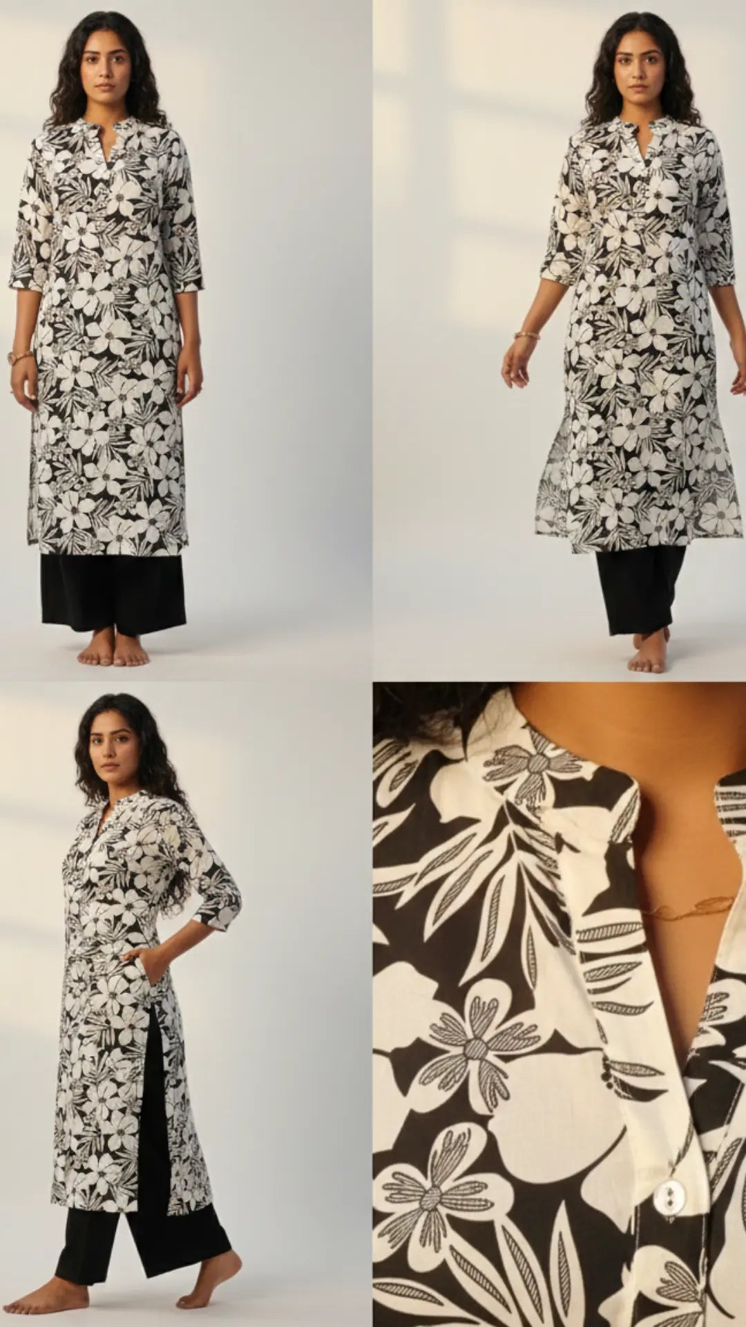 Women wearing long kurtis - ankle length ethnic dress collection by Viraangana